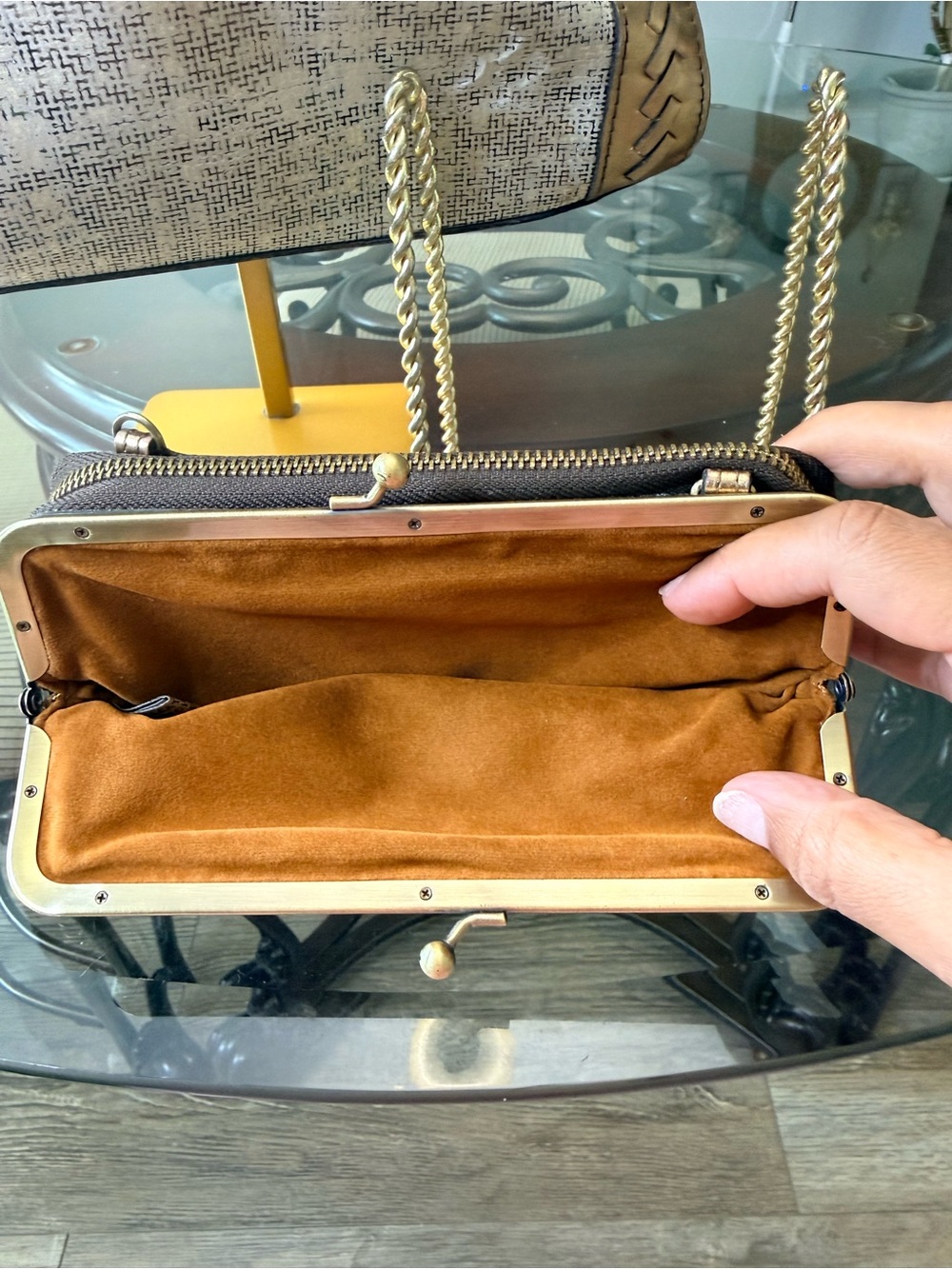 Patricia Nash Metallic Gold Woven-Trim Tote with Matching Clutch - Picture 5 of 9